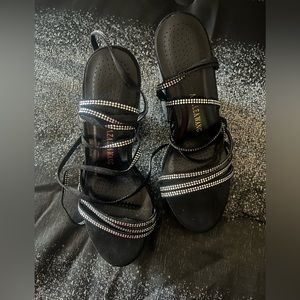 Black Platform Sandals w/ Bling